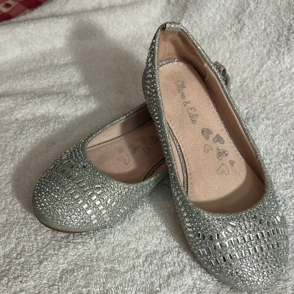 Girls Silver Glitter Dress Flats - Olive & Eden